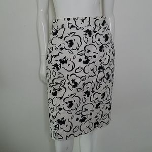 Vintage 80s designer black and white skirt paris